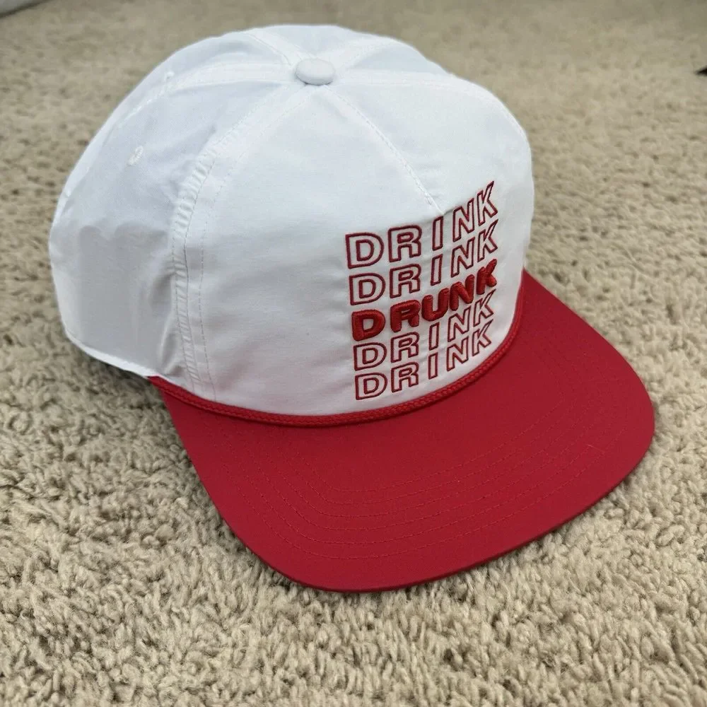 Drink Drunk Ordinary Crowns Hat Trucker Snapback White Red Roped Pop Culture Cap
